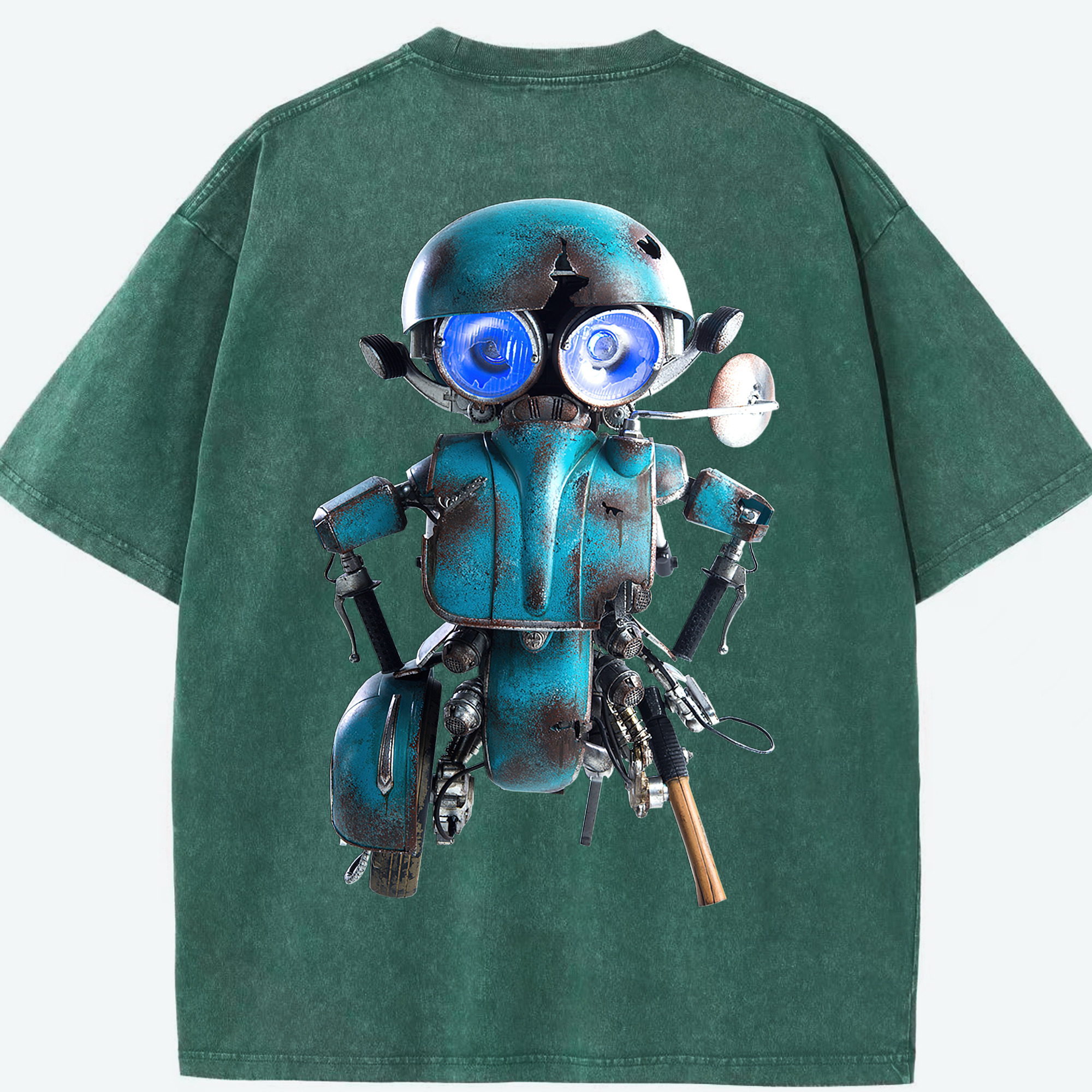 （画像用）  綿100% ヴィンテージ風 半袖Tシャツ（背面プリント）